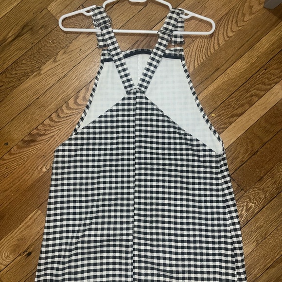 MOTO, Black and white checkered overall jumper dress with pockets, size S - Picture 2 of 2